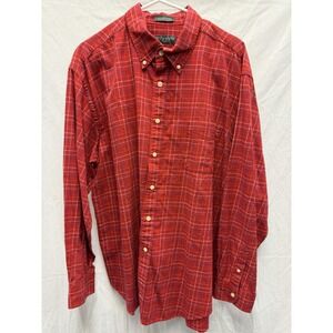 Lyle & Scott Shirt Mens XXL‎ Cotton Button Down Red Plaid Long Sleeve